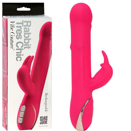 Vibe Couture Rabbit Tres Chic G Spot Rotating Beads Vibrator USB Sex Toy Pink