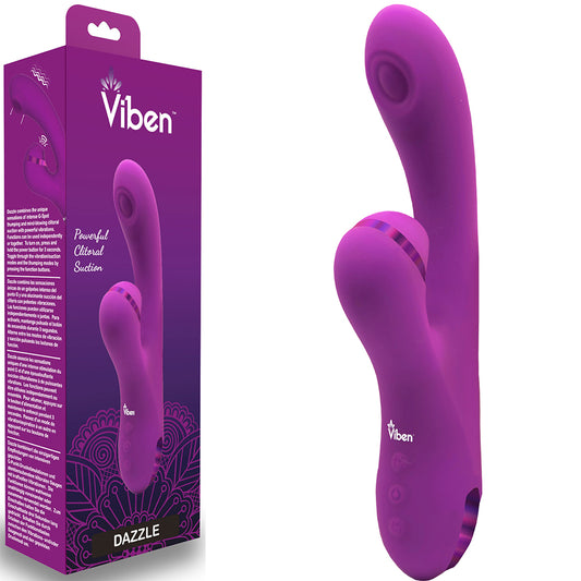 Viben Dazzle Thumping Rabbit Vibrator Clitoral Stimulator Air Pulse Sex Toy