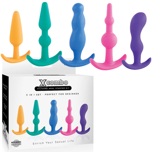 Excellent Power X Combo Silicone Anal Plug Kit 5 Piece Set Butt Plugs Sex Toy