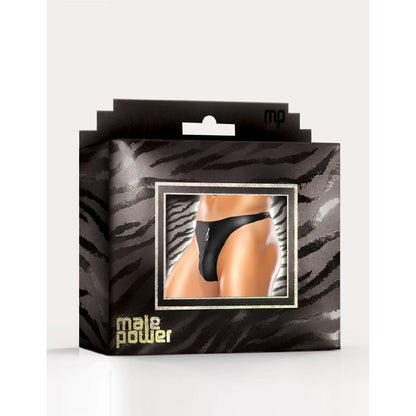 Male Power Zipper Thong Blk