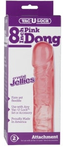 Vac-U-Lock Attachment - Crystal Jellies Dong Pink 8"
