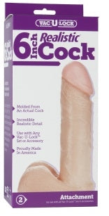 Vac-U-Lock Attachment - Realistic Cock 6"