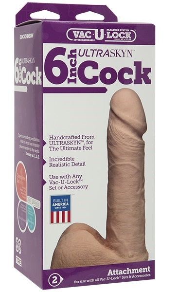 Vac-U-Lock - 6" ULTRASKYNâ„¢ Cock - Vanilla