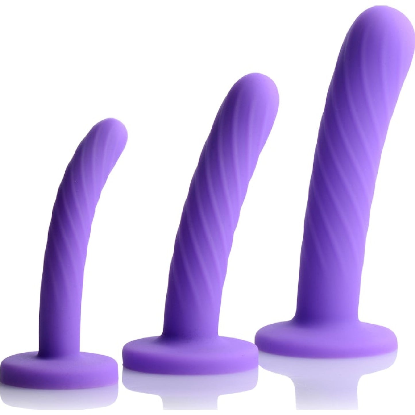 Tri-Play 3 Pc Purple Silicone Dildo Set