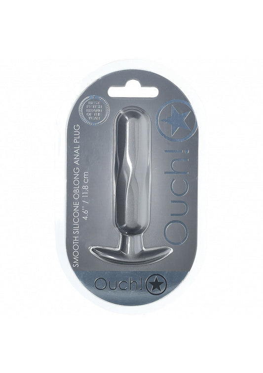 Ouch! - Oblong Anal Plug - Silicone - Gun Metal