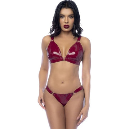 Wet Look Vinyl 2 Pc Set Gloss Wine