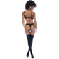 Wet Look w Sheer Mesh 2 Pc Set Black