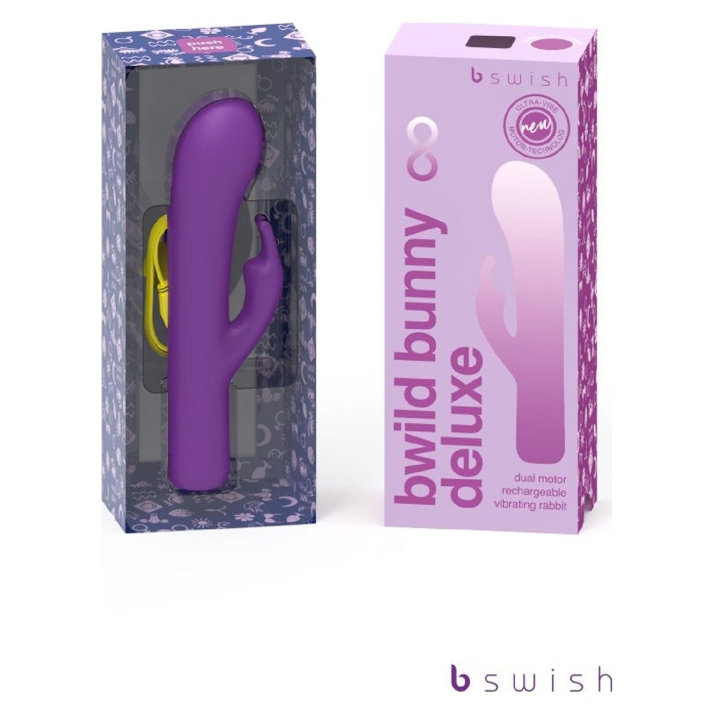 Bwild Bunny Infinite Deluxe Purple G Spot Rabbit Vibrator USB