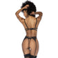 Black 3 Pc Set w/ Bra, Garter Belt and Thong