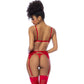Red 3 Pc Set w/ Bralette, Garter Belt and Thong
