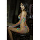 Vibrant Diamond Net 2 Pc Top and Skirt Set Rainbow