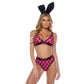 Playboy Flocked Bunny 2 Pc Lingerie Set Black
