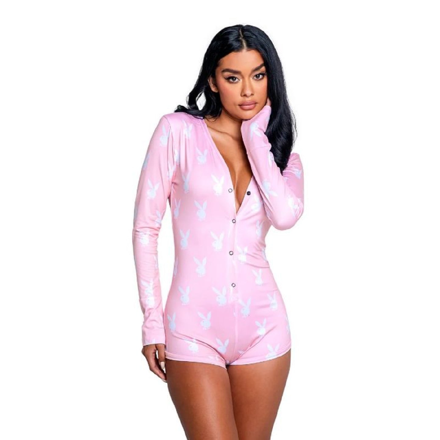 Playboy Slumber Bunny Romper Pink