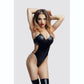 Glossy Reina Bodysuit Wetlook Black