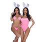 PlayBoy Pink 1 Pc Swimsuit with Ruched Side Ties & Removable Clear Straps