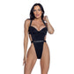 PlayBoy Black High-Leg 1 Pc Swimsuit with Rhinestone Logo