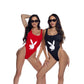 PlayBoy Black High-Leg 1 Pc Swimsuit with Bunny Head Logo
