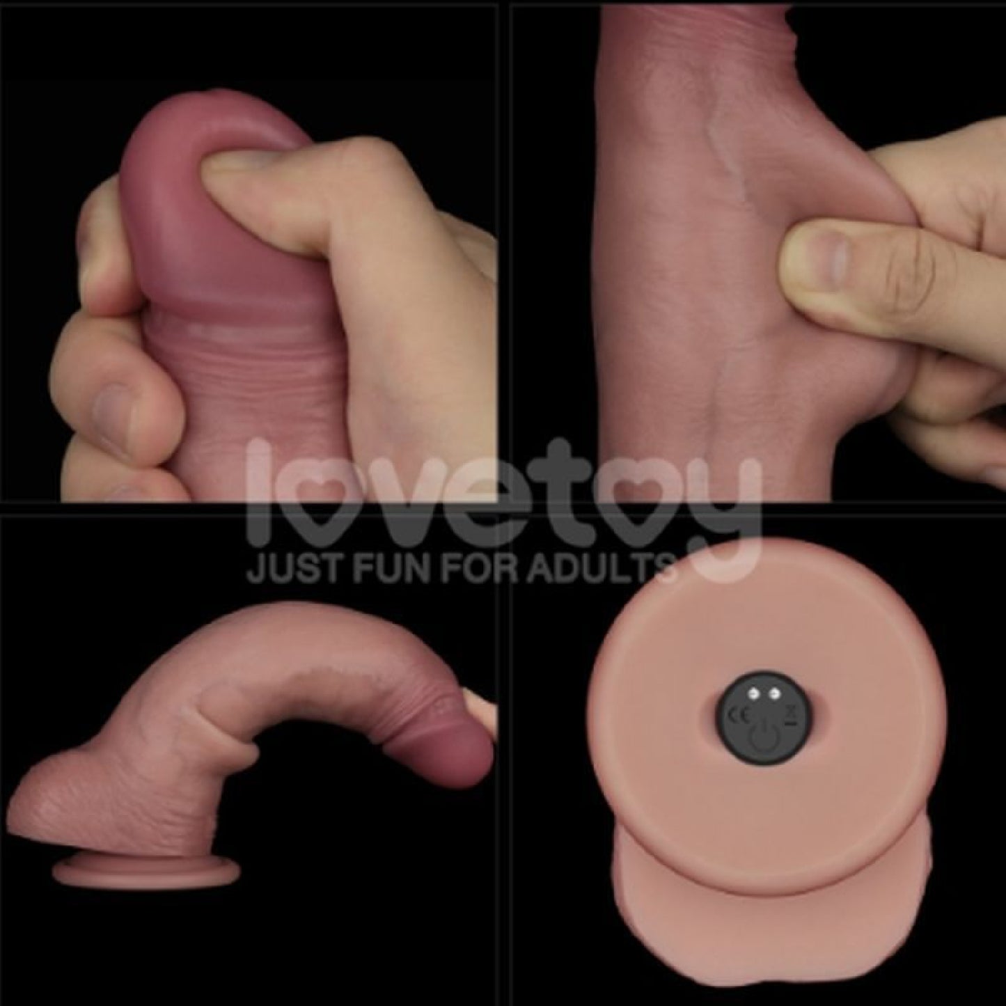 Vibrating Sliding Skin Pro II Silicone Dong 8.5