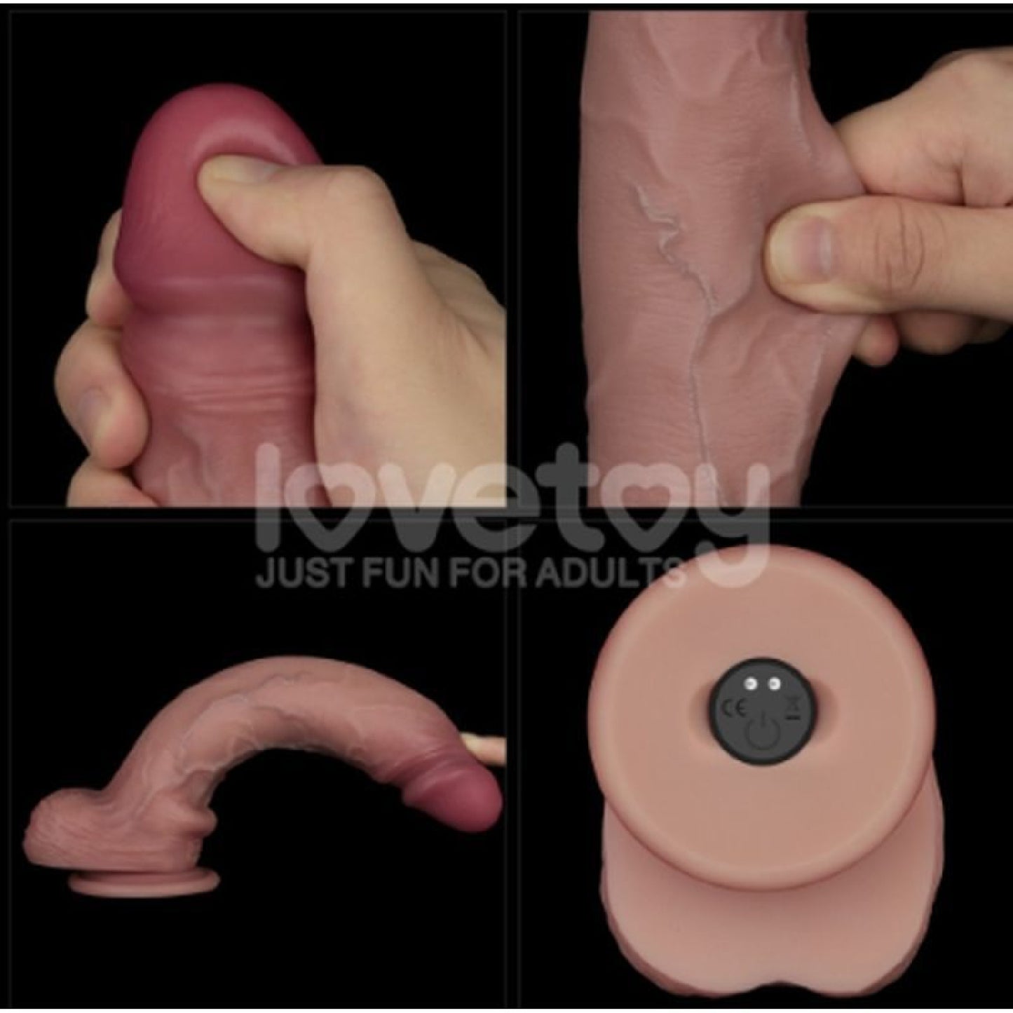 Vibrating Sliding Skin Pro II Silicone Dong 10in