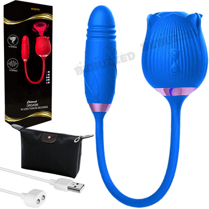 2-in-1-Rose Clitoral Sucker Vibrator
