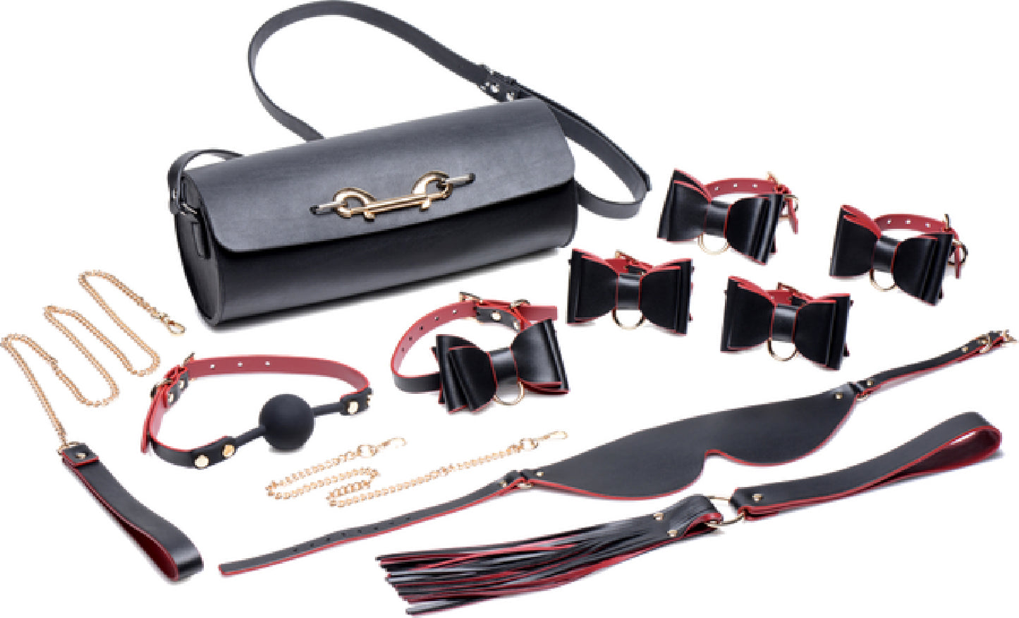 Bondage To Go Black And Red Bow Bondage Set With Carry Case