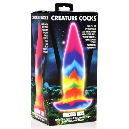 Creature Cock Unicorn Tongue Glow-in-the-Dark Silicone Dildo