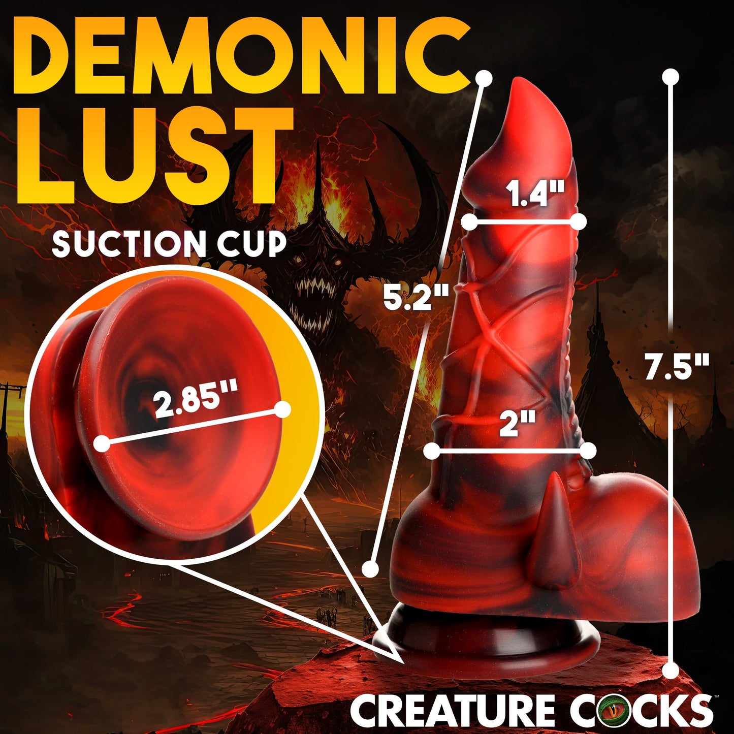 Creature Cocks Horny Devil Demon Silicone Dildo Suction Cup Anal Plug Sex Toy