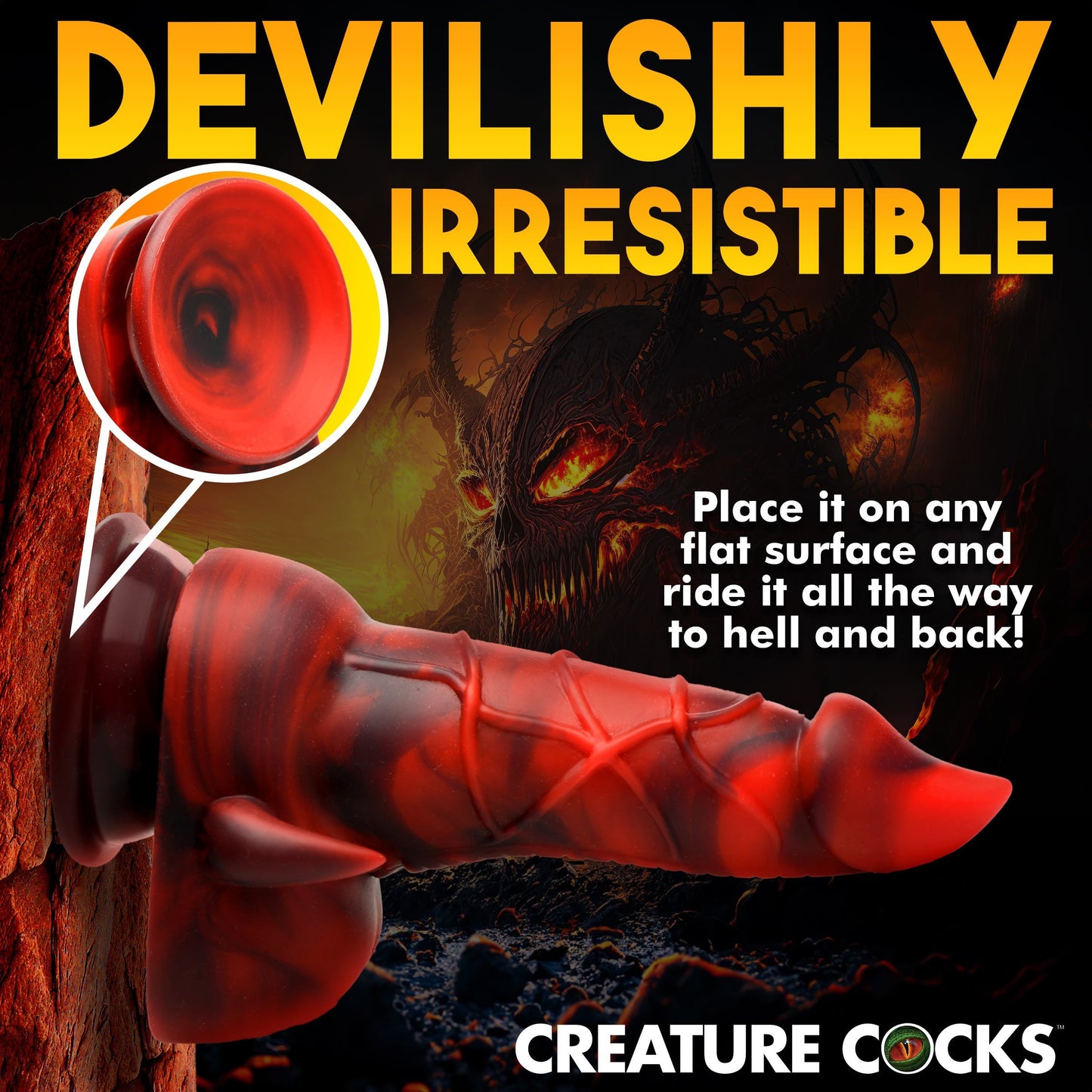 Creature Cocks Horny Devil Demon Silicone Dildo Suction Cup Anal Plug Sex Toy