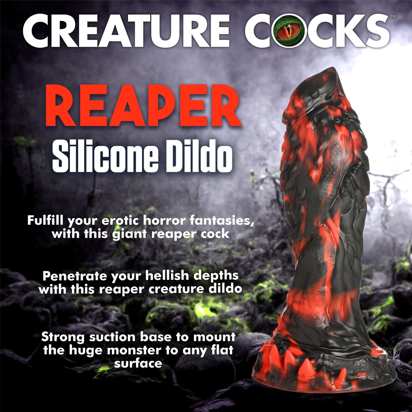 Creature Cocks Grim Reaper Silicone Dildo Large Fat Dong Suction Cup Sex Toy