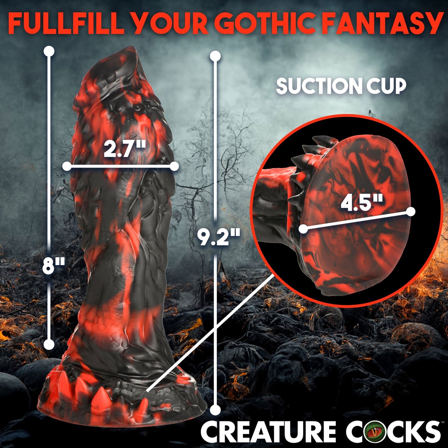 Creature Cocks Grim Reaper Silicone Dildo Large Fat Dong Suction Cup Sex Toy