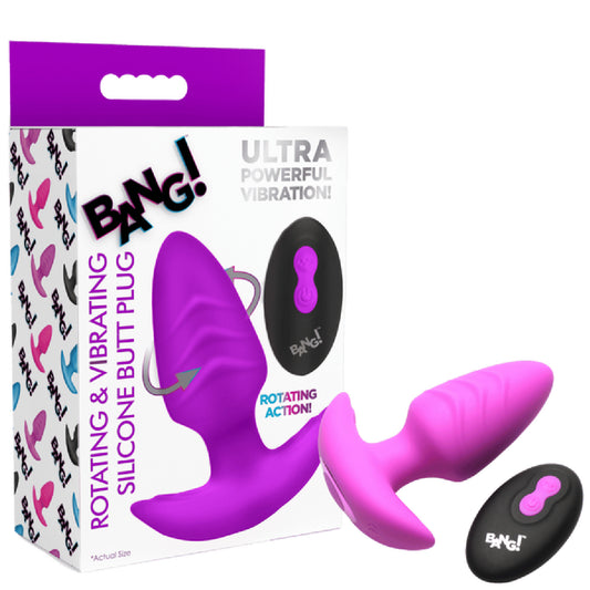 Rotating & Vibrating Silicone Butt Plug w/ Remote