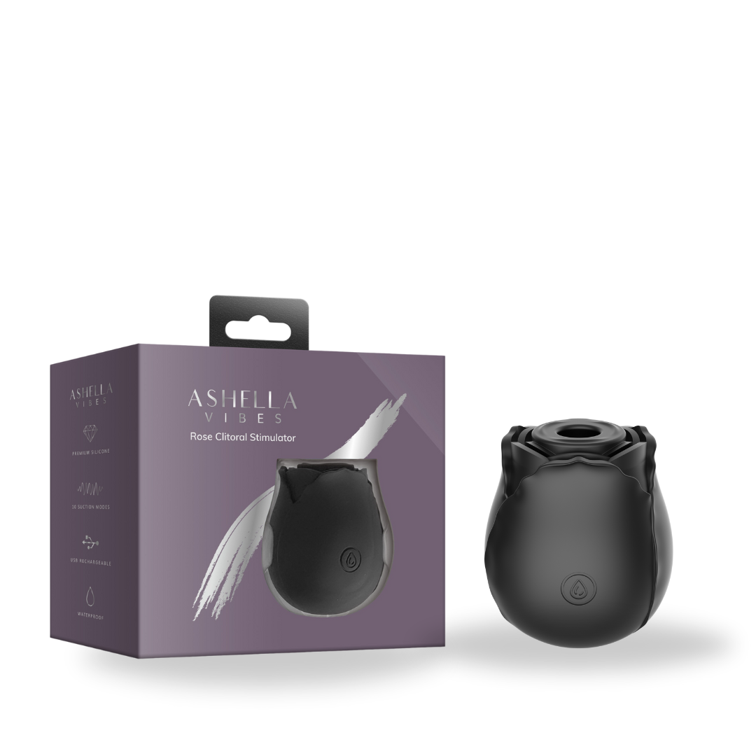 Ashella Vibes Rose Clitoral Stimulator Air Pulse Vibrator Rechargeable Sex Toy