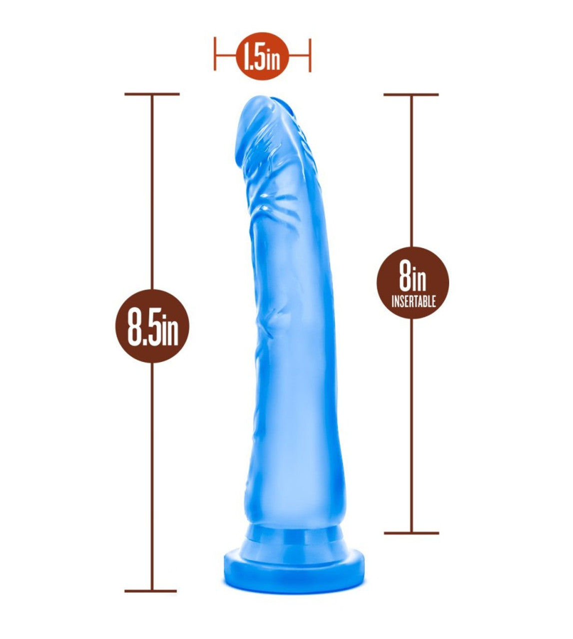 Blush B Yours Sweet n Hard 8.5" Large Realistic Dildo Suction Cup Dong Sex Toy