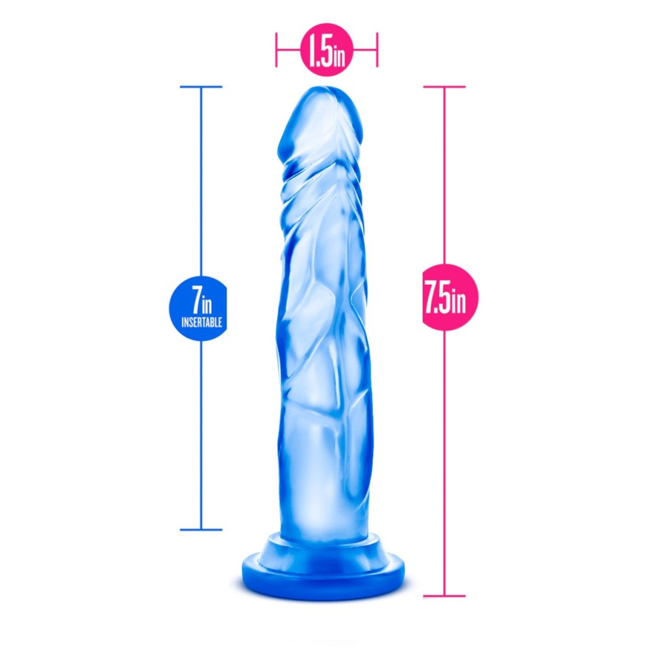 7.5" Blush B Yours Sweet N Hard Dildo Realistic Dong Suction Cup Sex Toy