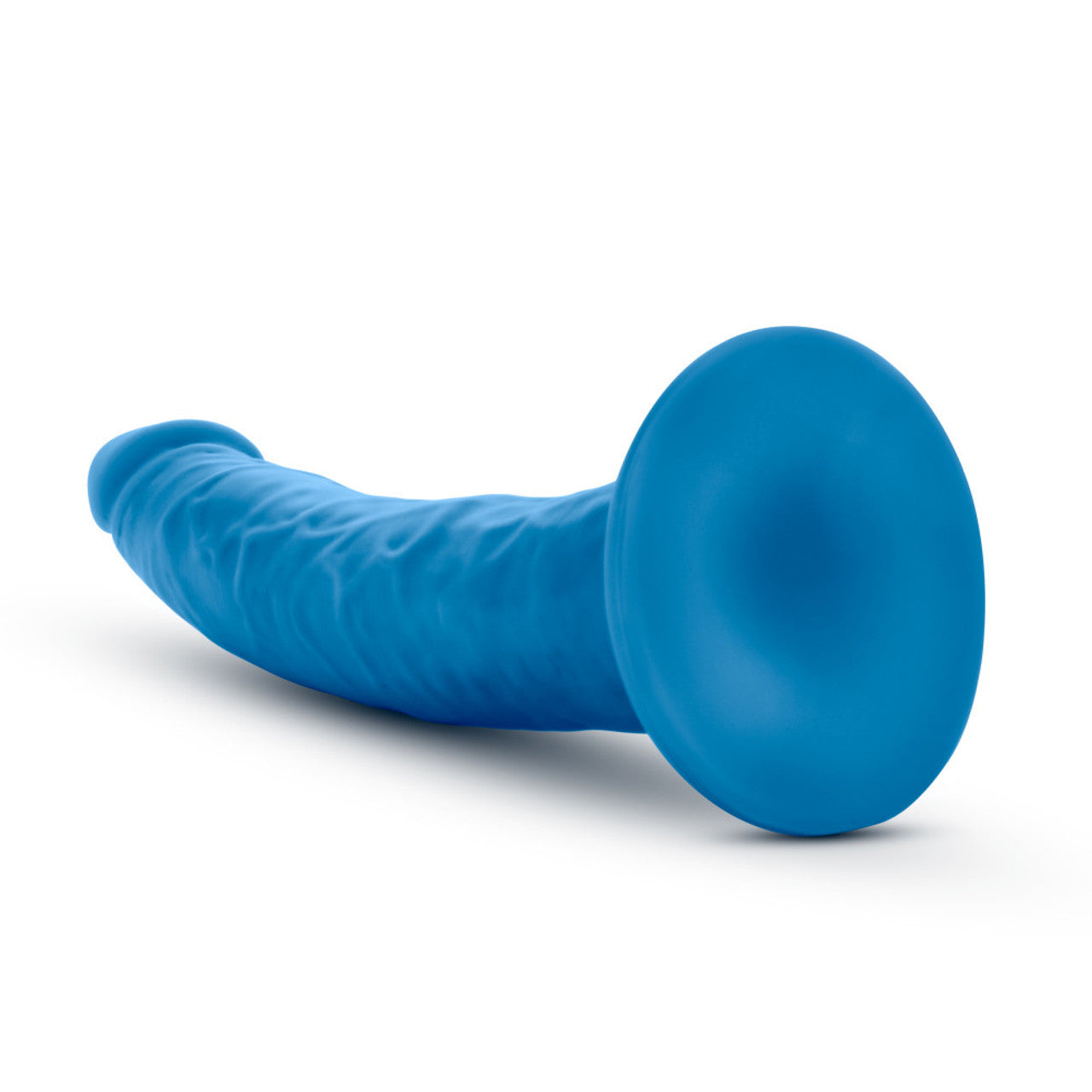 Neo Elite 7.5" SILICONE Dual Density Cock Dildo Suction Cup Dong Neon Blue