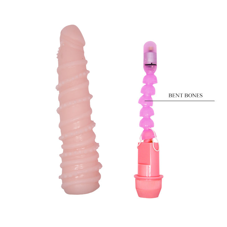 Flexi Spine Vibrator Spiraled Flesh