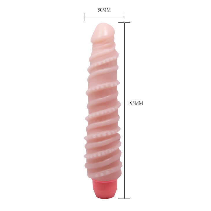 Flexi Spine Vibrator Spiraled Flesh