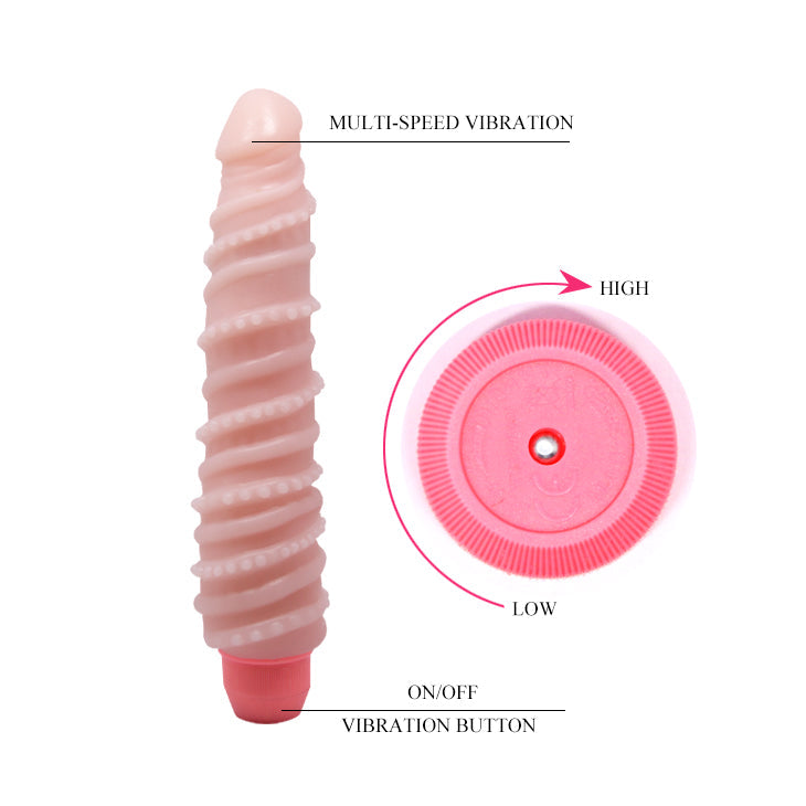 Flexi Spine Vibrator Spiraled Flesh