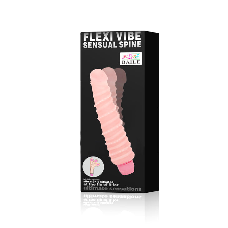 Flexi Spine Vibrator Spiraled Flesh