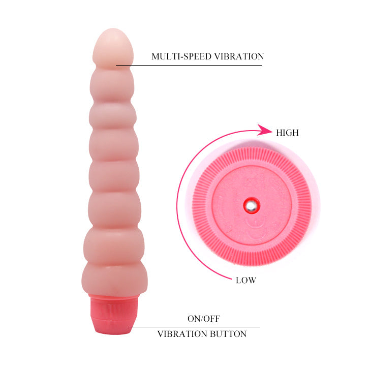 Flexi Spine Vibrator Ribbed Flesh