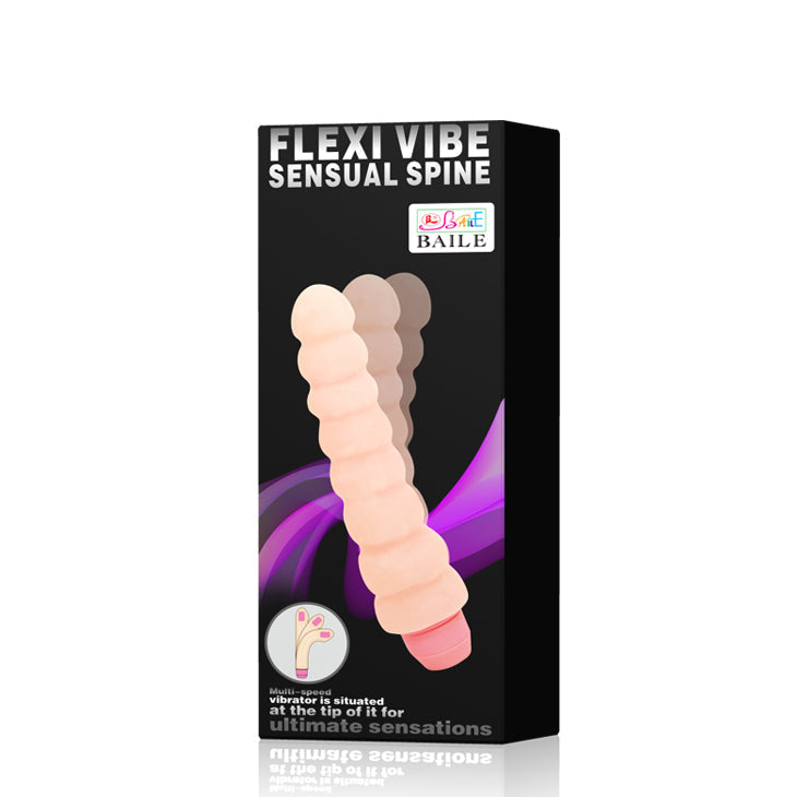 Flexi Spine Vibrator Ribbed Flesh