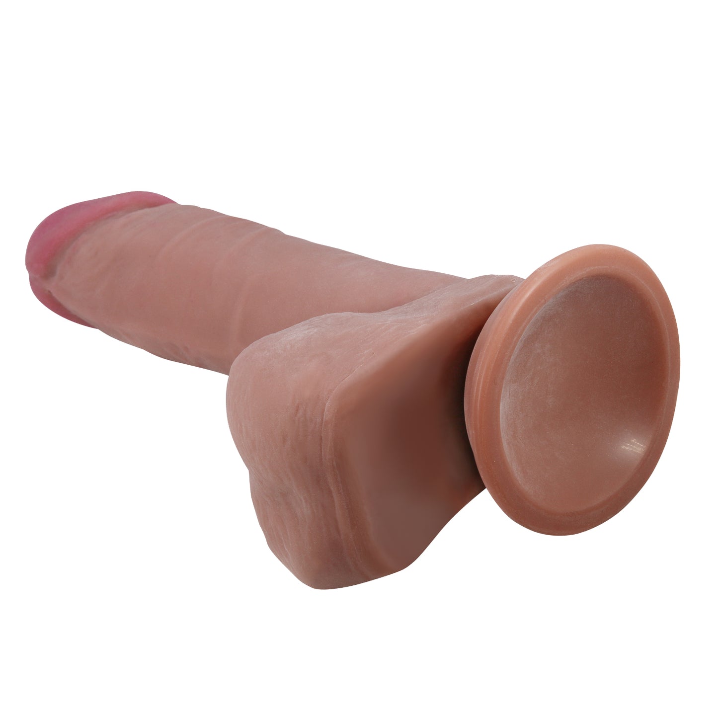 Pretty Love Sliding Skin Dildo 8.1" Realistic Veined Suction Cup Dong Tan