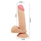 Pretty Love Sliding Skin Dildo 8.1" Realistic Veined Suction Cup Dong Flesh