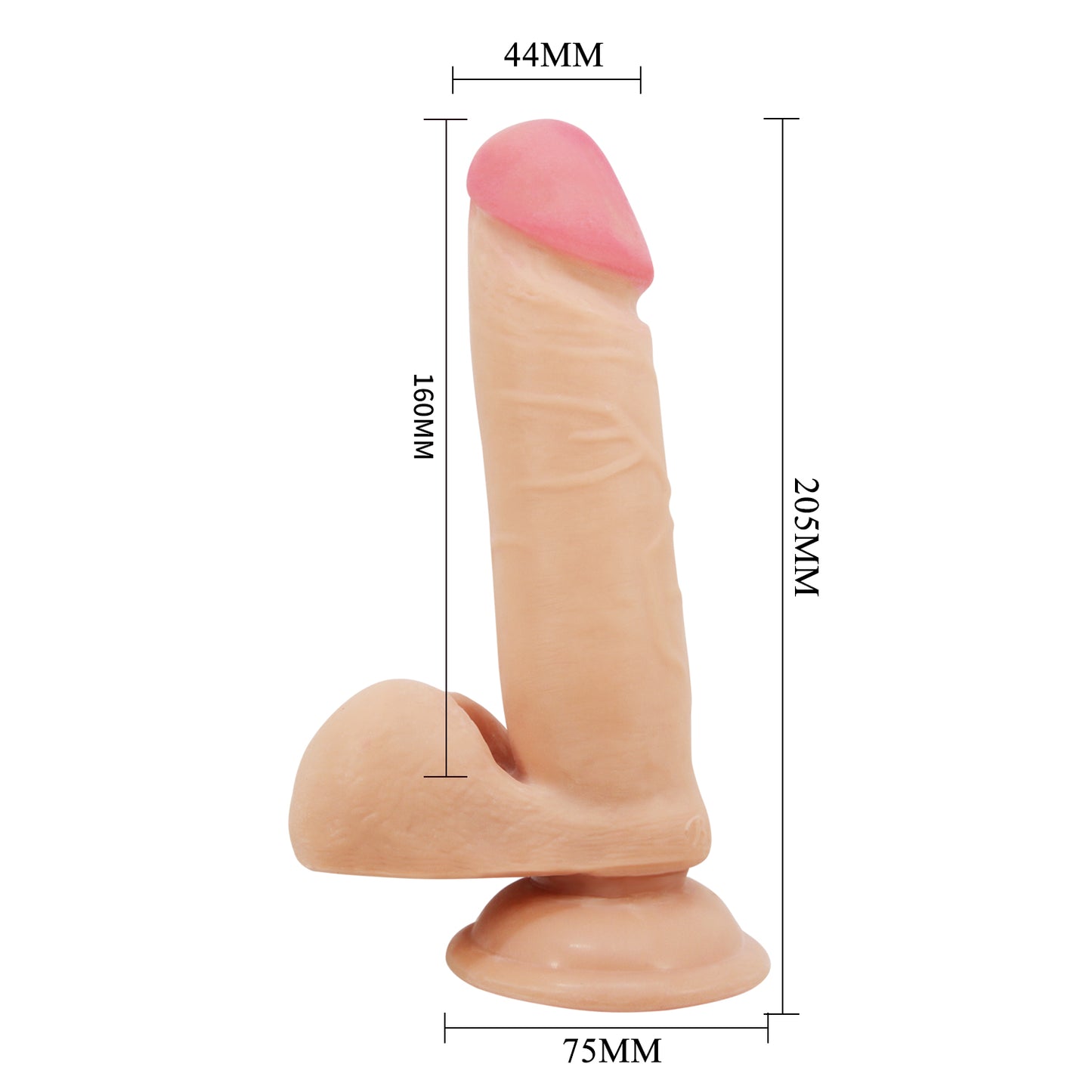 Pretty Love Sliding Skin Dildo 8.1" Realistic Veined Suction Cup Dong Flesh