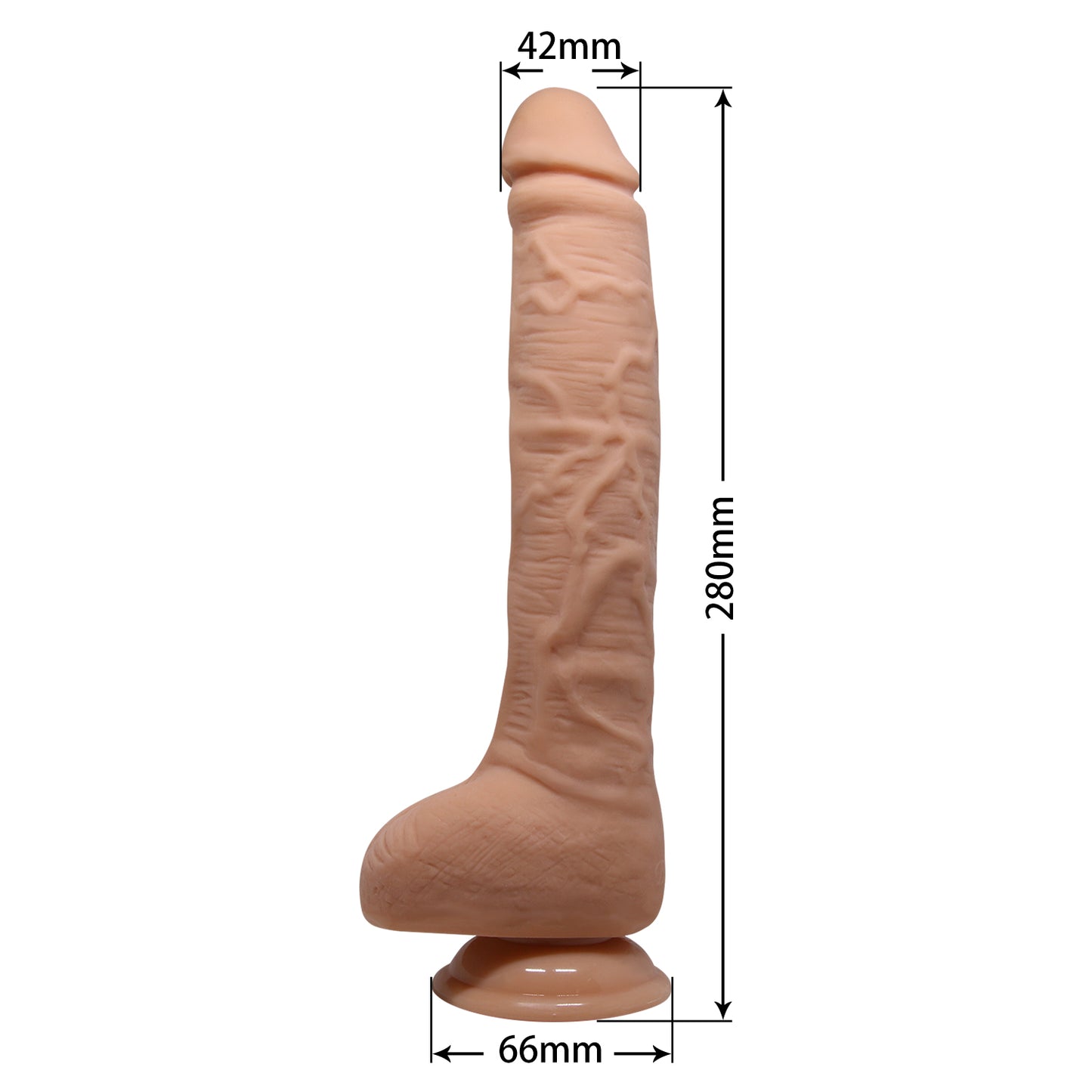 Baile Dick 11" Vibrating Dildo Large 28cm Veined Dong Suction Cup Base Cock