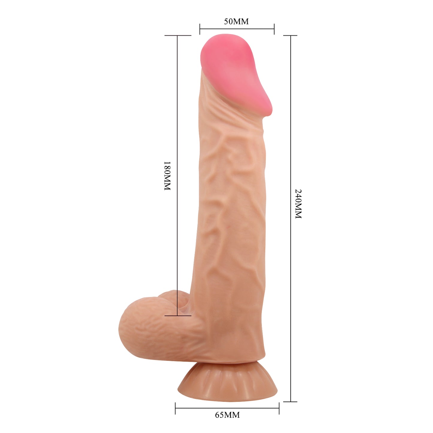 Pretty Love Sliding Skin 9.4" Realistic Dildo Suction Cup Dong Sex Toy
