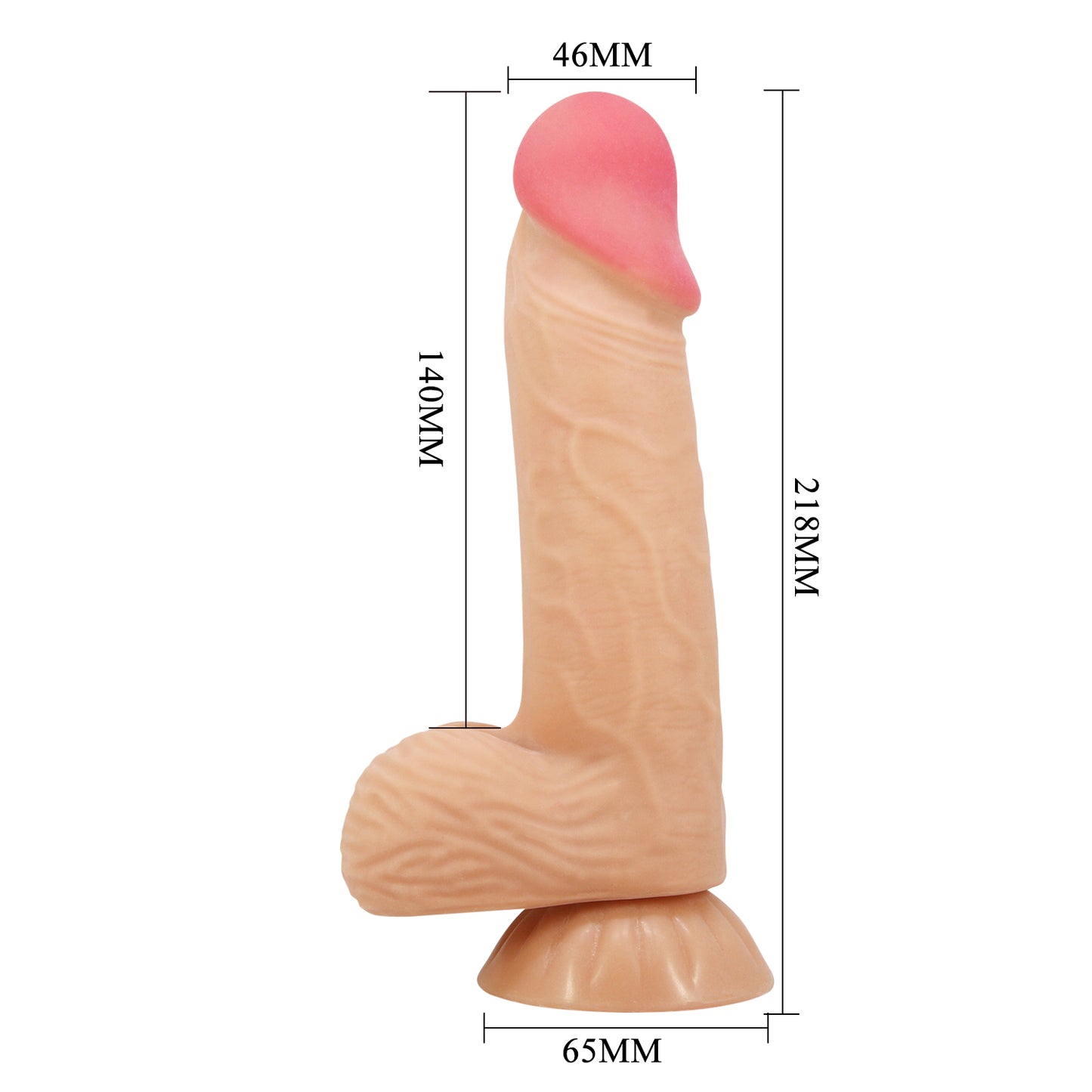 Pretty Love Sliding Skin 8.1" Realistic Dildo Suction Cup Dong Sex Toy