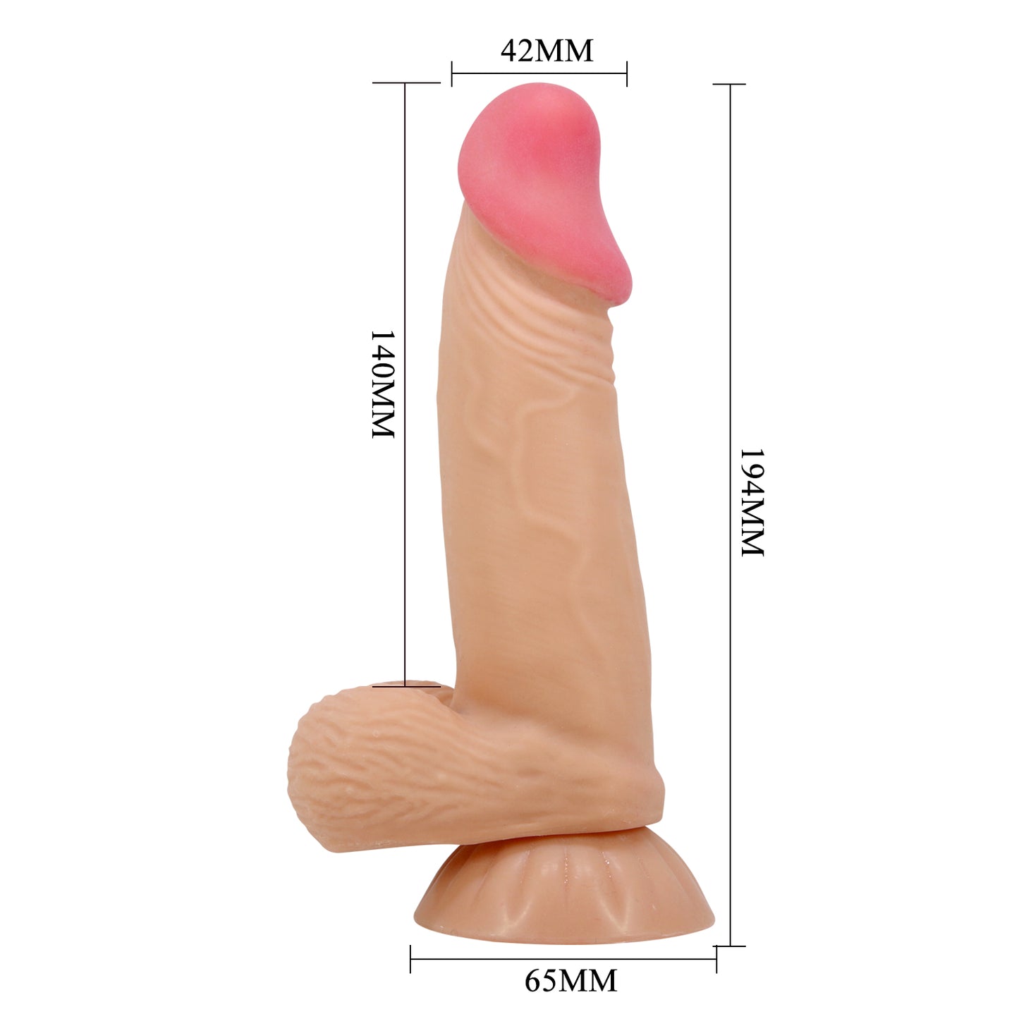 Pretty Love Sliding Skin 7.6" Realistic Dildo Suction Cup Dong Sex Toy