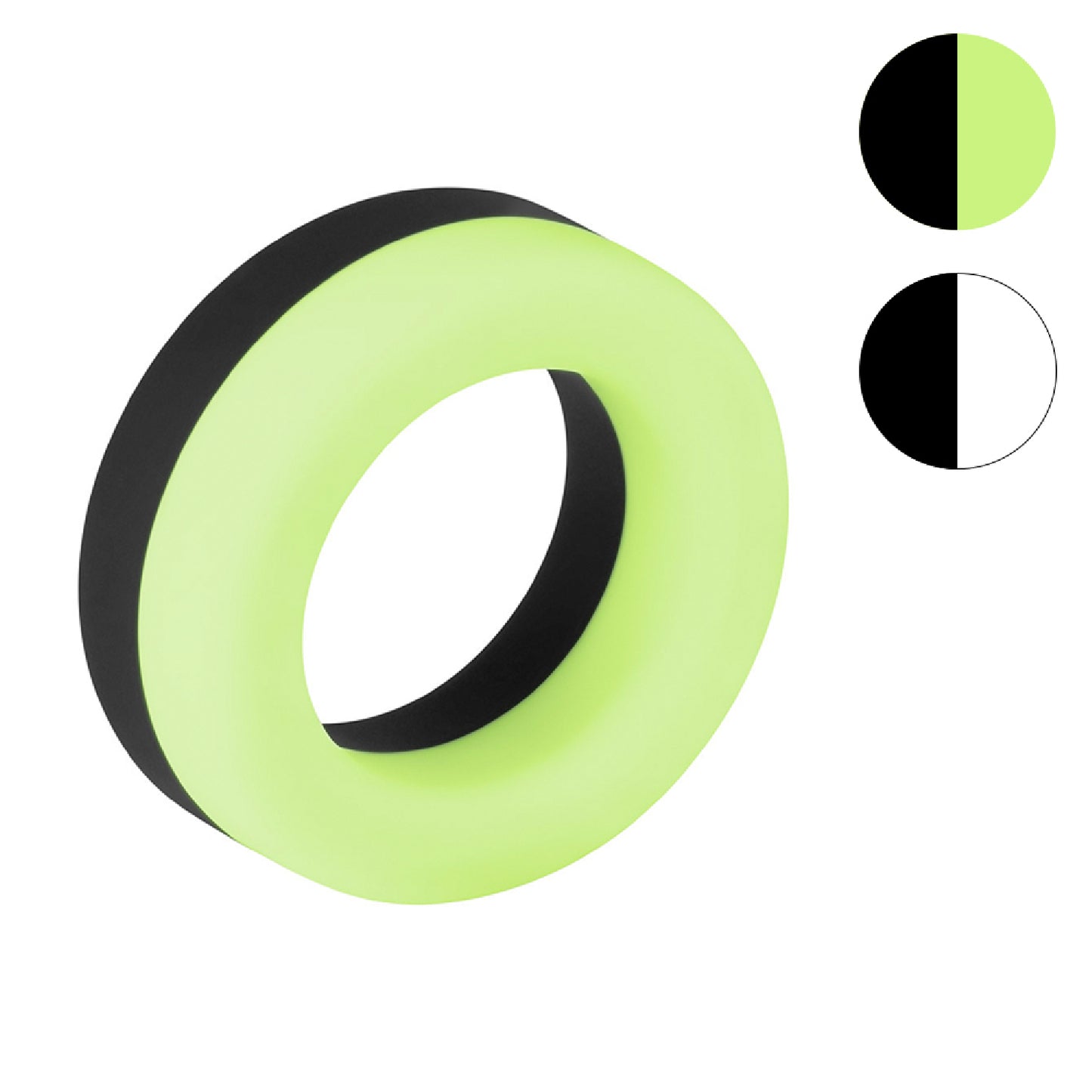 F-19: 100% LIQUID SILICONE 2 TONE C-RING BLACK/GLOW