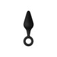 F-10: SILICONE PLUG W/ PULL RING BLACK L